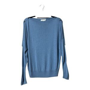Etcetera Womens Size M Blue Viscose Silk Dolman Sleeve Pullover Sweater
